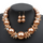 Women Elegant Imitation Pearl Beaded Princess Necklace Earrings Set