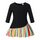 Children Kids Toddlers Fashion Girls Long Sleeve Colorful Stripe Patchwork Dress