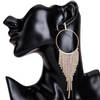 Fashion Rhinestone Decor Tassel Earrings
