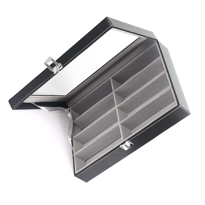 Top Grade Fashion Solid Color PU Leather Sunglasses Storage Box Display