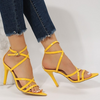 Women Fashion Pointed Toe Strap Stiletto Roman Sandals