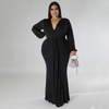 Fashion Plus Size Women'S V-Neck Dress