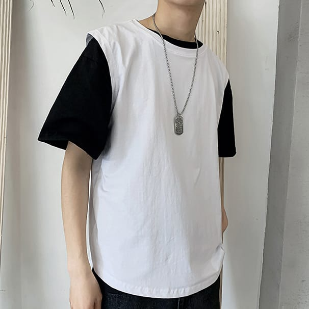 Men Solid Color Round Neck Tank Top