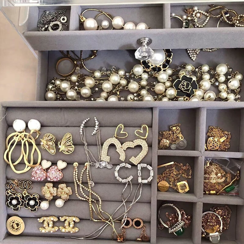 Transparent Three Layers Drawer Type Design Jewelry Box