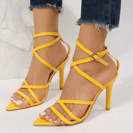 Women Fashion Pointed Toe Strap Stiletto Roman Sandals