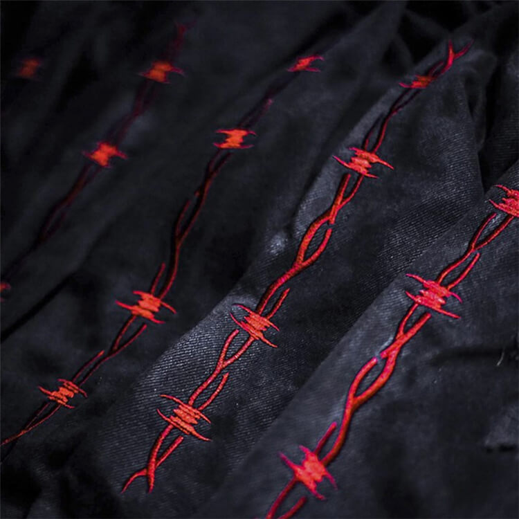 Men Creative Graphic Printing Loose Long Sleeve Denim Jacket