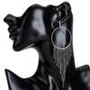 Fashion Rhinestone Decor Tassel Earrings