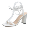 Women Fashion Square Toe Strappy Block Heel Sandals