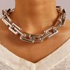 Exaggerated Thick Metal Chain Design Choker Necklace