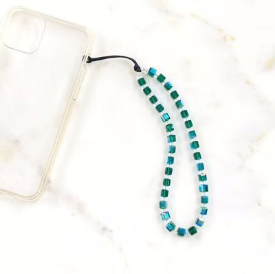 Fashion Glass Crystal Square Bead Phone Chain (2 sets)