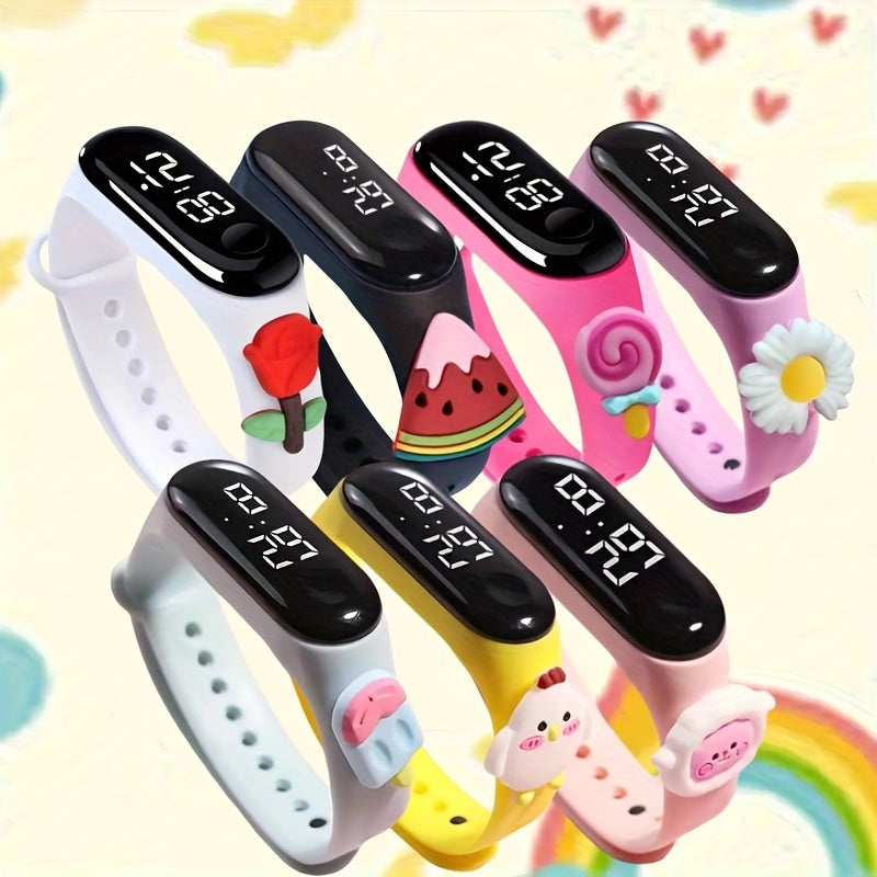 Preppy Style Digital Sports Watch for Kids – Black Non-Waterproof Silicone Strap , Digital Oval Dial, Electronic Movement, Suitable for Teens Over 15 Years Old – Ideal Gift FS