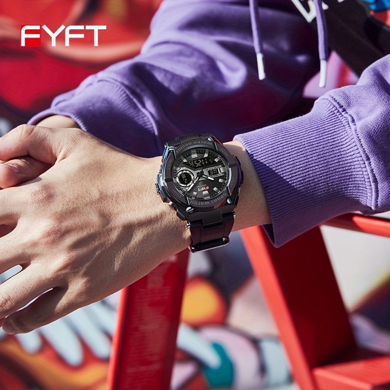 Men's Watch FYFT Boy's Metal Outdoor Trendy Multifunctional Electronic Watch, Ideal choice for Gifts FS