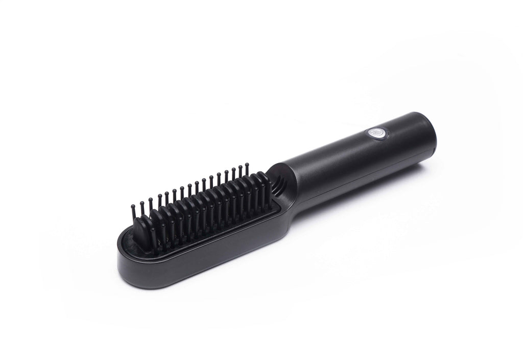 Hot Air Comb USB Portable Re chargeable Professional Hair Dryer Brush 2 In1 Mini Hair Straightener Curler Brush Hair Styler