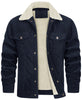 Corduroy Lapel Long Sleeve Plush Jacket Coat