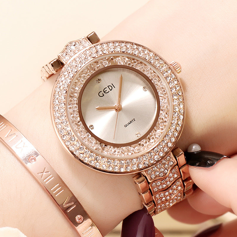 Women's watch with diamond strap