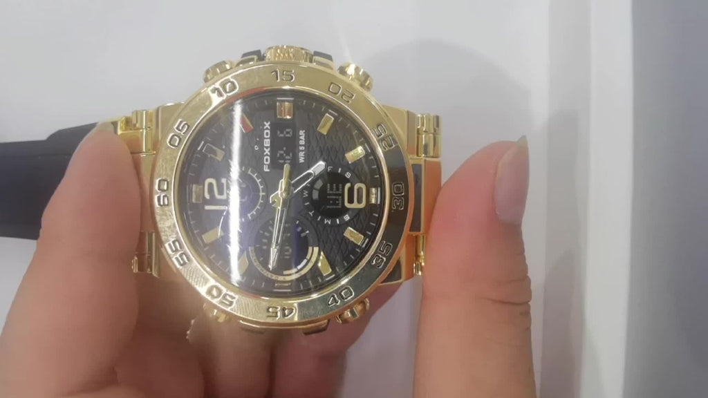 Sports Watch for Men, Dual Display Digital Quartz Watch, Alarm Clock Chronograph Multifunction Luminous Watch, Ideal choice for Gifts FS