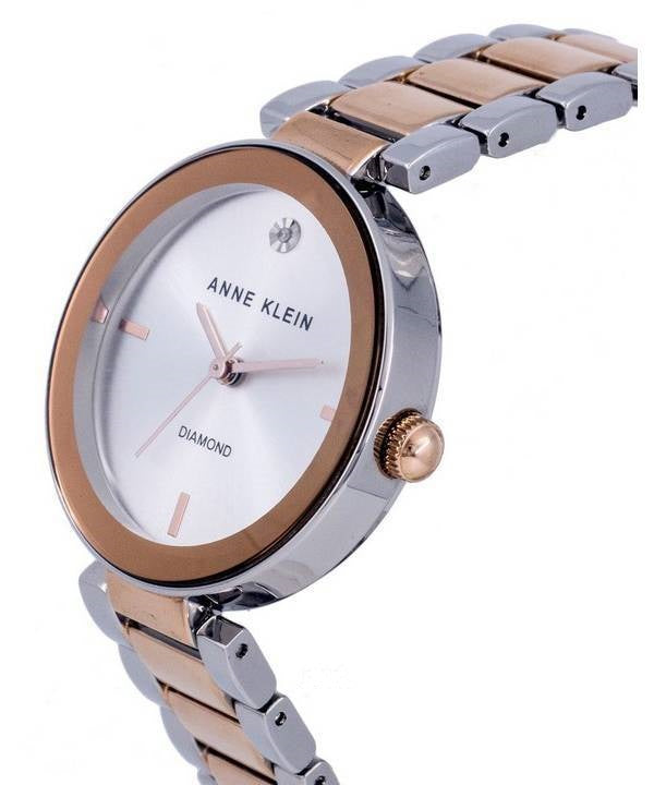 Anne Klein Diamond Accents Silver Dial Quartz 1363SVRT Women's Watch