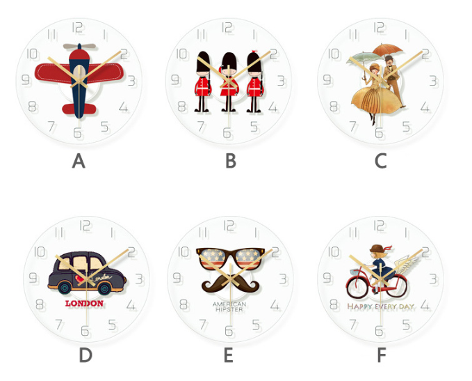 Bedroom room cartoon wall clock