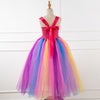 2-12Y Kids Girls Flower Mesh Tutu Princess Dresses With Headband