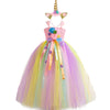 2-12Y Kids Girls Flower Mesh Tutu Princess Dresses With Headband