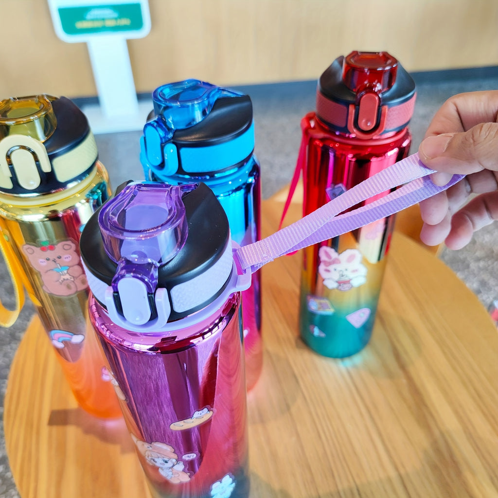 Leakproof Water Bottle With Straw And Rope1pc  - Perfect For Fitness, Gym, And Outdoor Sports - Large Capacity, FS