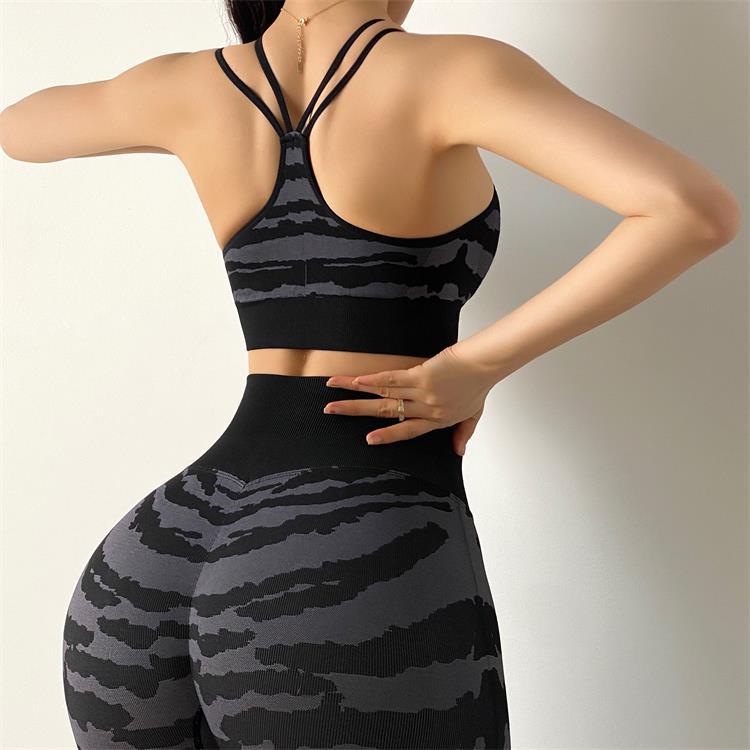 Women Sport Yoga Set Women zebra Pattern