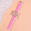 Fashion Watch Rhinestone Cartoon Unicorn Girls Silicone Strap Quartz Watch FS