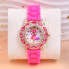 Fashion Watch Rhinestone Cartoon Unicorn Girls Silicone Strap Quartz Watch FS