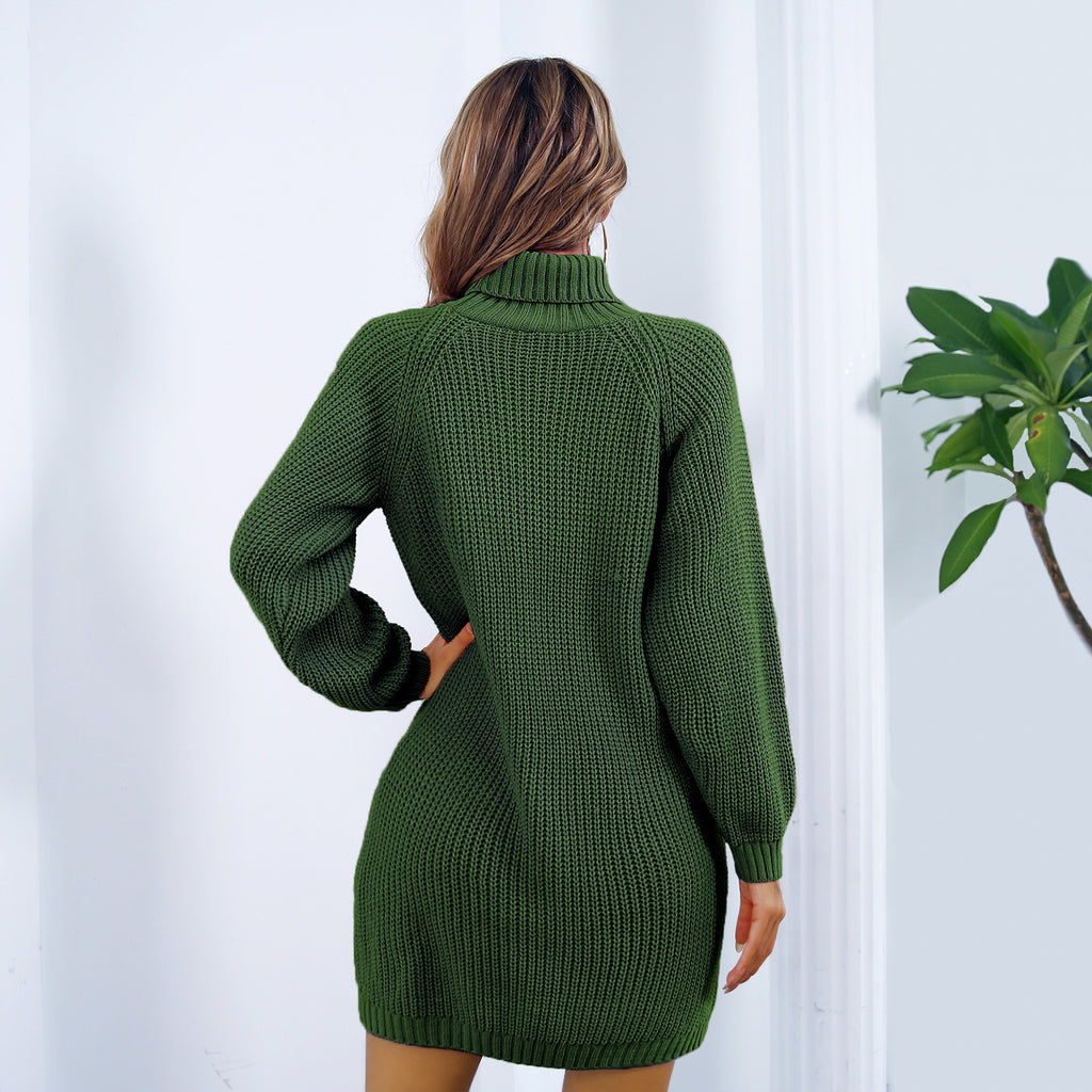 Winter Dress Turtleneck Long Sweater  Long Sleeve Base Sweater Women