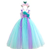 2-12Y Kids Girls Flower Mesh Tutu Princess Dresses With Headband