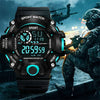 Casual Men's Sports Style Silicone Strap Electronic Watch, 24H Date Week Chronograph Stopwatch Alarm Luminous Multifunctional Wristwatches FS