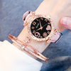 Girl Pink Watch And 1pc Rhinestone Bracelet, Gift For Friend FS