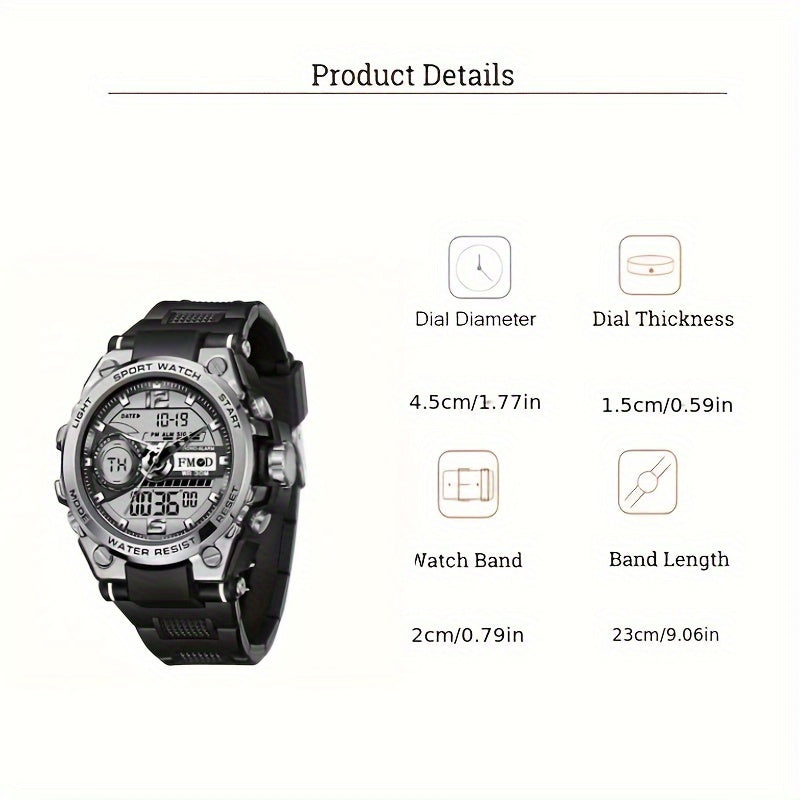 Outdoor Sports Electronic Watch 30M WR Luminous Digital Silicone Wrist Watch For Men Women FS