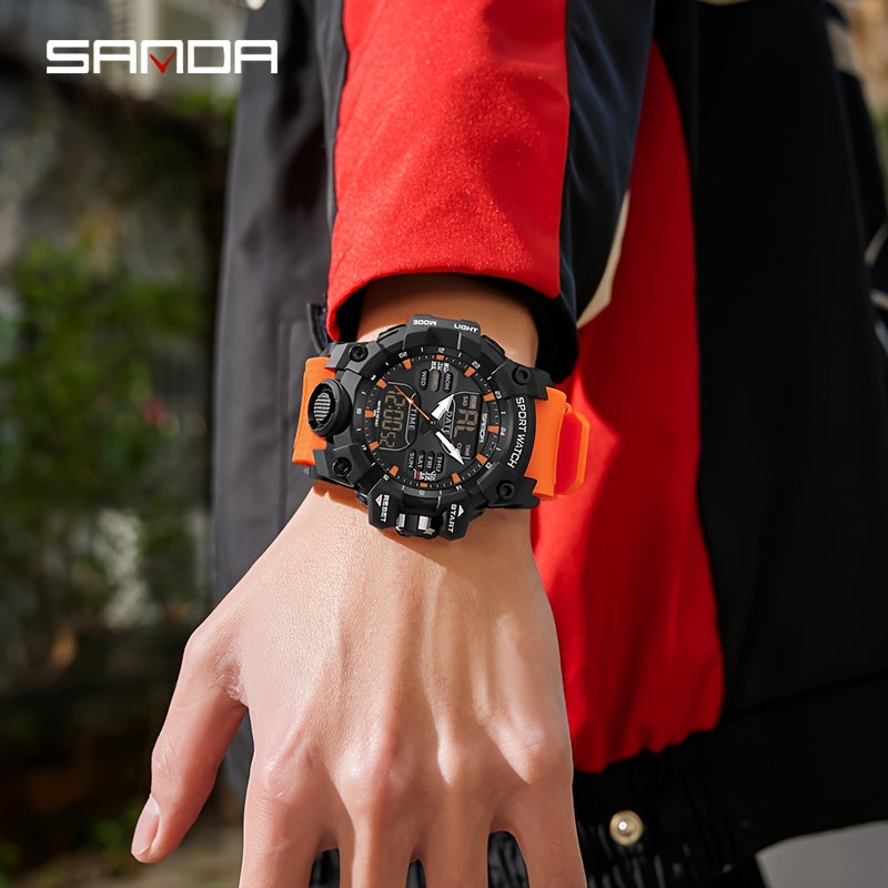 SANDA Fashion Boy's Waterproof Multi Functional Sports Watch FS