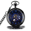 Gear Gun Black Mechanical Pocket Watch Vintage Flip Denim Chain Hollow Pocket Watch Men's And Ladies' Watches