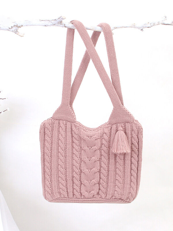 Fashion Women Solid Color Crochet Bag