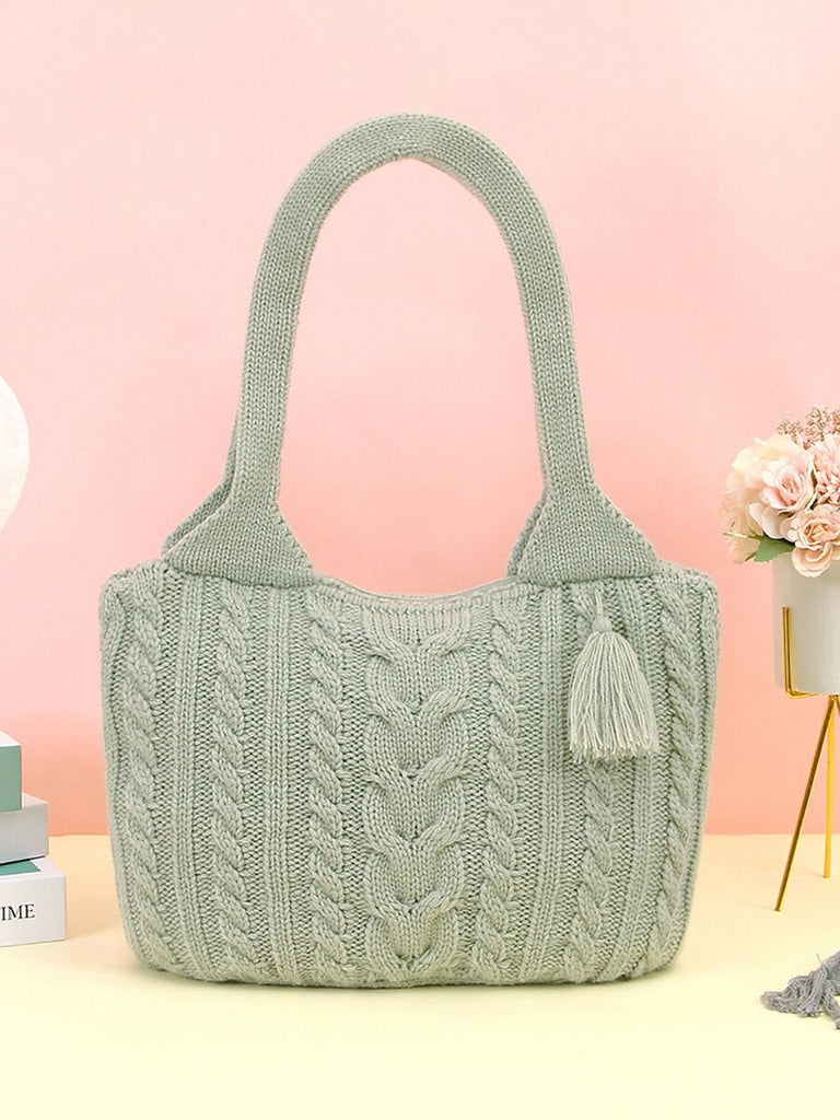 Fashion Women Solid Color Crochet Bag