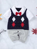 High Quality Summer Gentleman Bow Tie Button Baby Jumpsuit