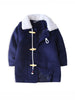 High Quality Kid Boy Fleece Collar Pocket Front Coat