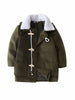 High Quality Kid Boy Fleece Collar Pocket Front Coat