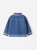 Kid Girl Turn Down Collar Lace Decor Denim Jacket High Quality