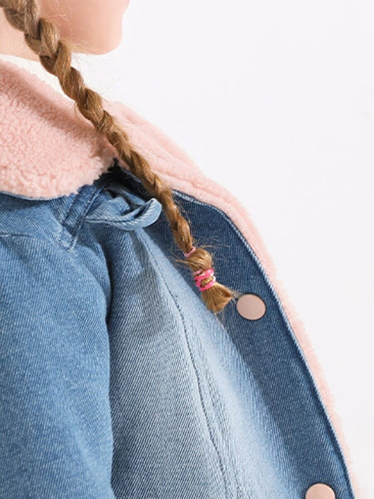 High Quality Kid Girl Button Up Denim Jacket