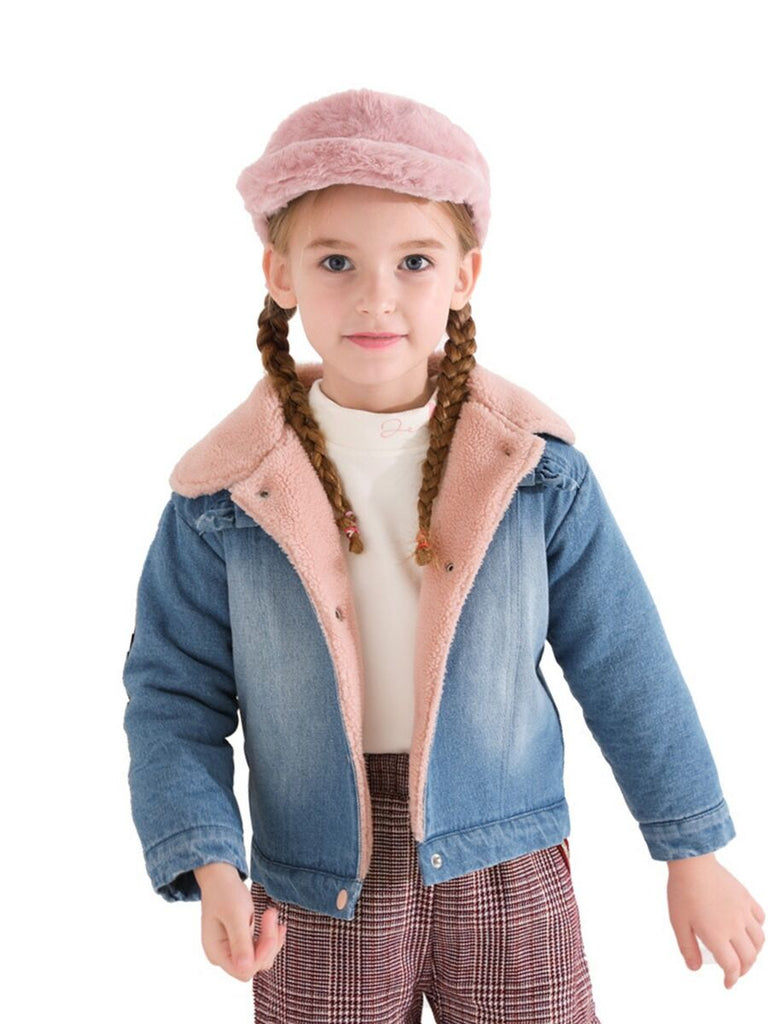 High Quality Kid Girl Button Up Denim Jacket