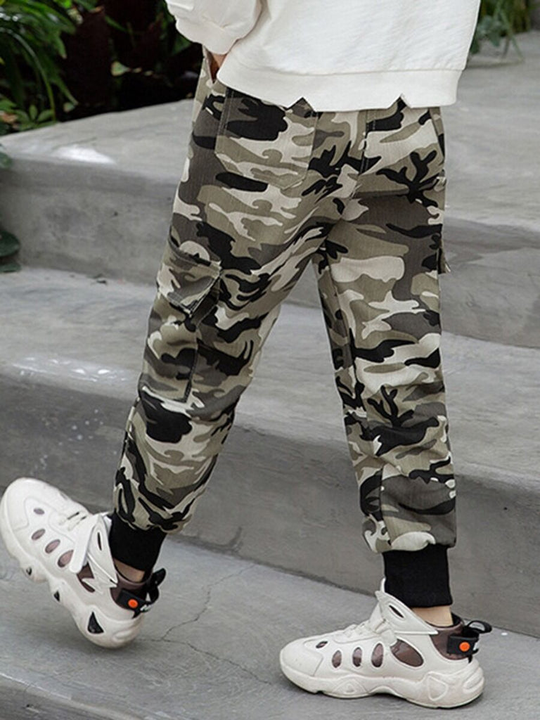 Kid Boy Trendy Camouflage Cargo Army Pants