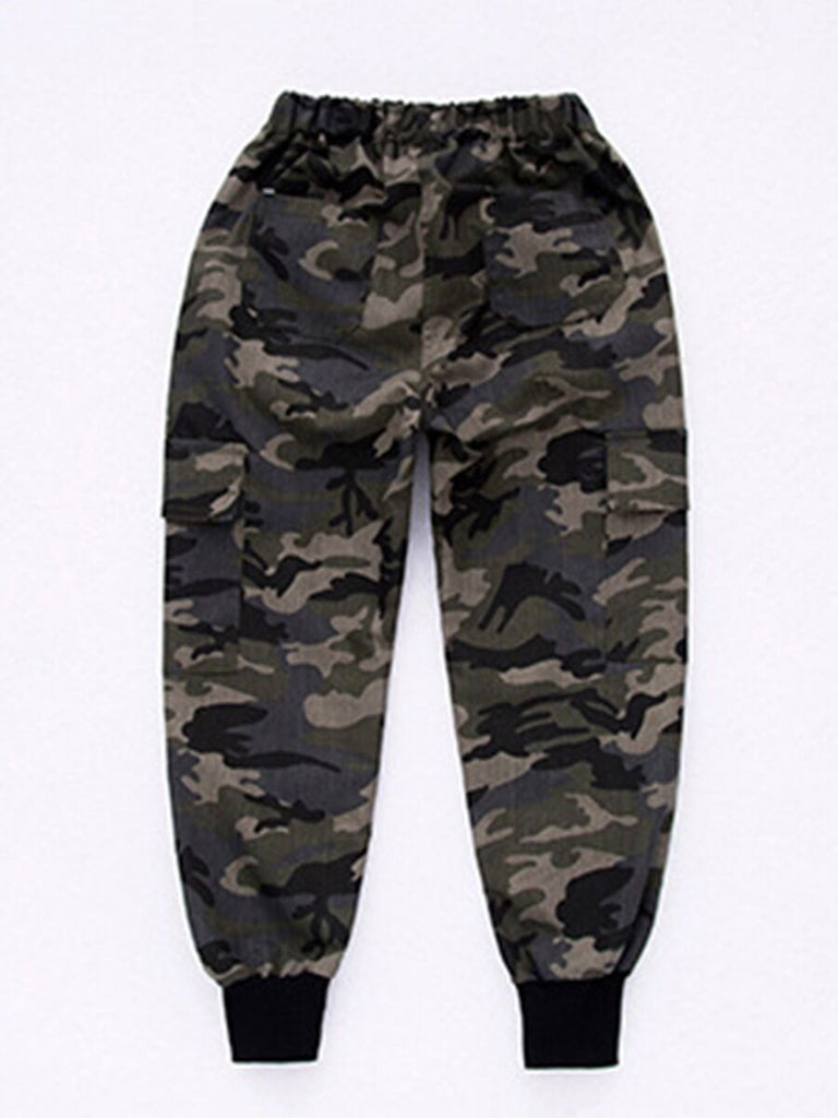 Kid Boy Trendy Camouflage Cargo Army Pants