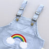 Baby Rainbow Color Long Sleeves Hoodie And Overall 2 Pcs