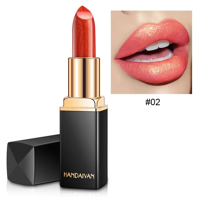 3Pcs Handaiyan Mermaid Shiny Pearlescent Color Discoloration Lipstick