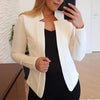 S-5XL Women Solid Color Stand Collar Long-Sleeve Blazer