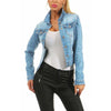 Women Slim Fit Single-Breasted Denim Coat