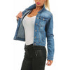 Women Slim Fit Single-Breasted Denim Coat